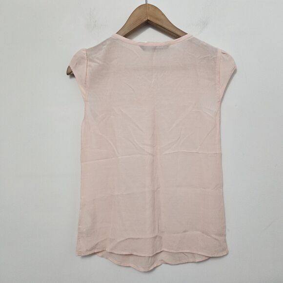 ZARA Women's Pink Round Neck Sleeveless Sheer Transparent Blouse Top Size S - Picture 5 of 7